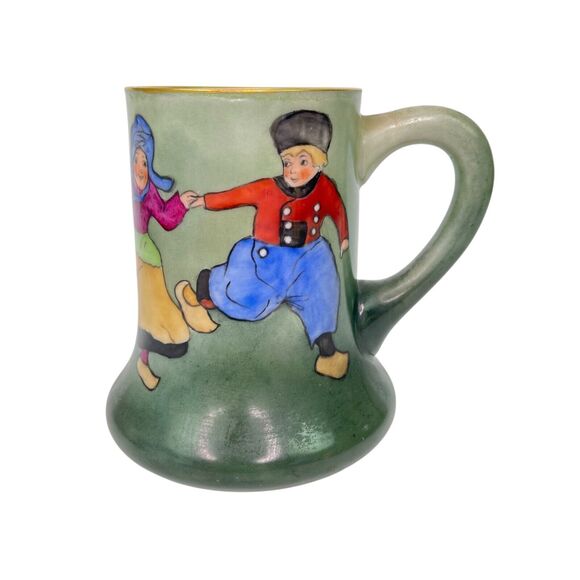 Limoges France Hand Painted Mug Dutch Kids artist signed - Picture 1 of 12